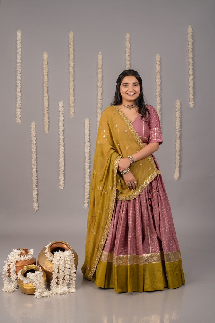 Mehndi green  Mirror Work Dupatta