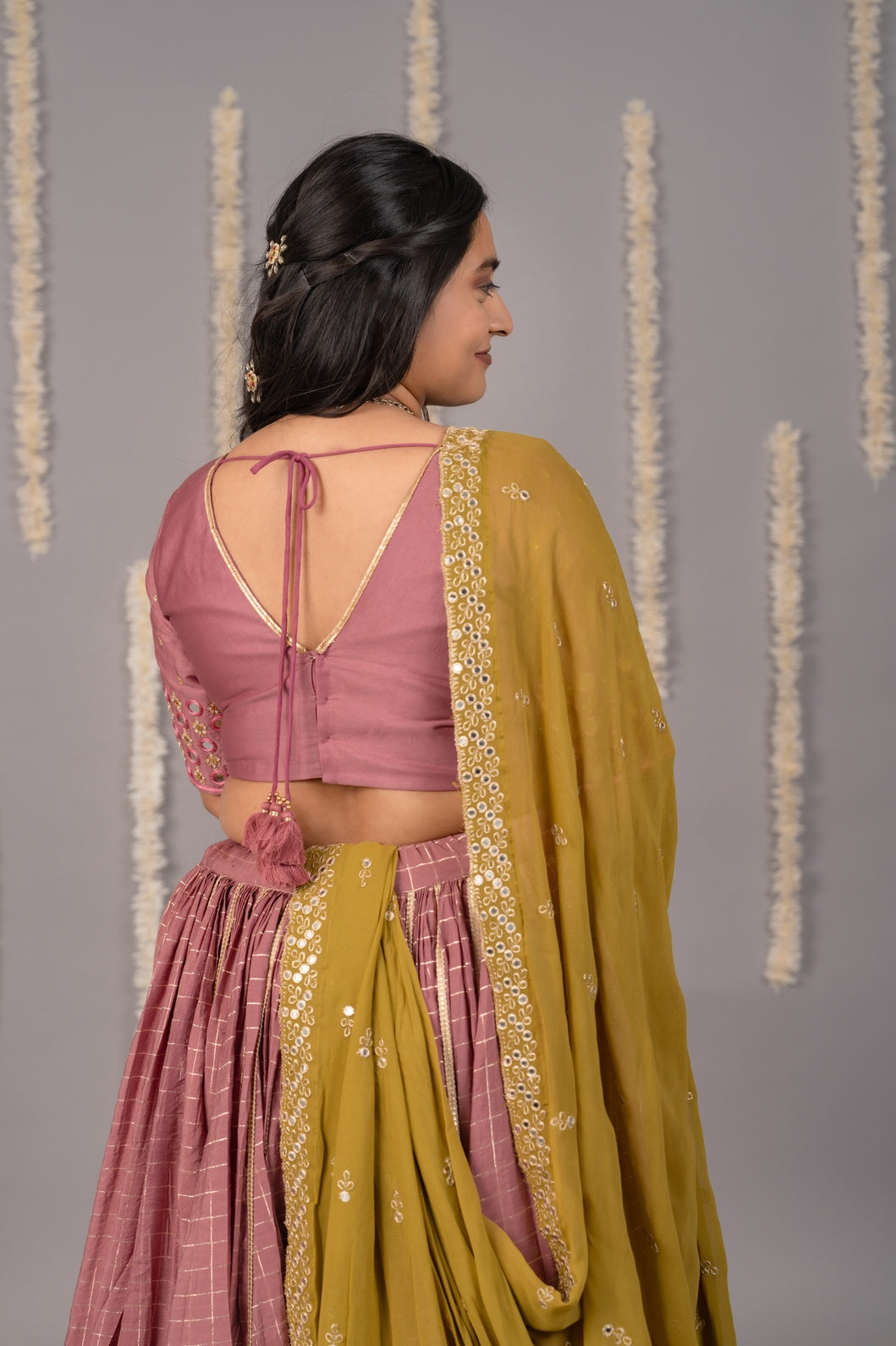 Mehndi Muse - Mirror Work Lehenga Set