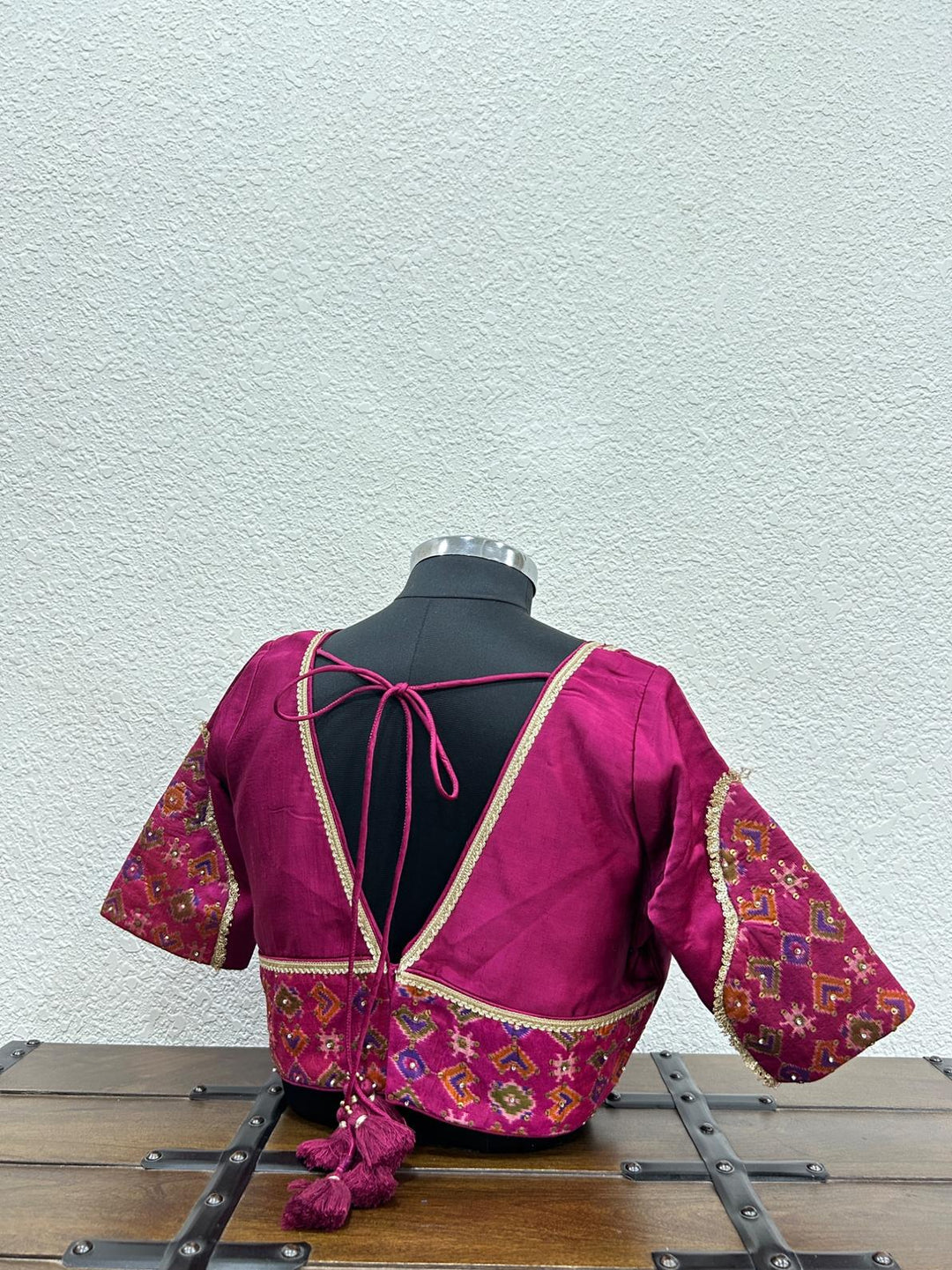 Magenta Ikkat Patola Designer Blouse | Pohi studio
