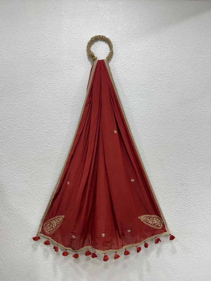 Chanderi Silk Handwork Dupatta | Pohi studio
