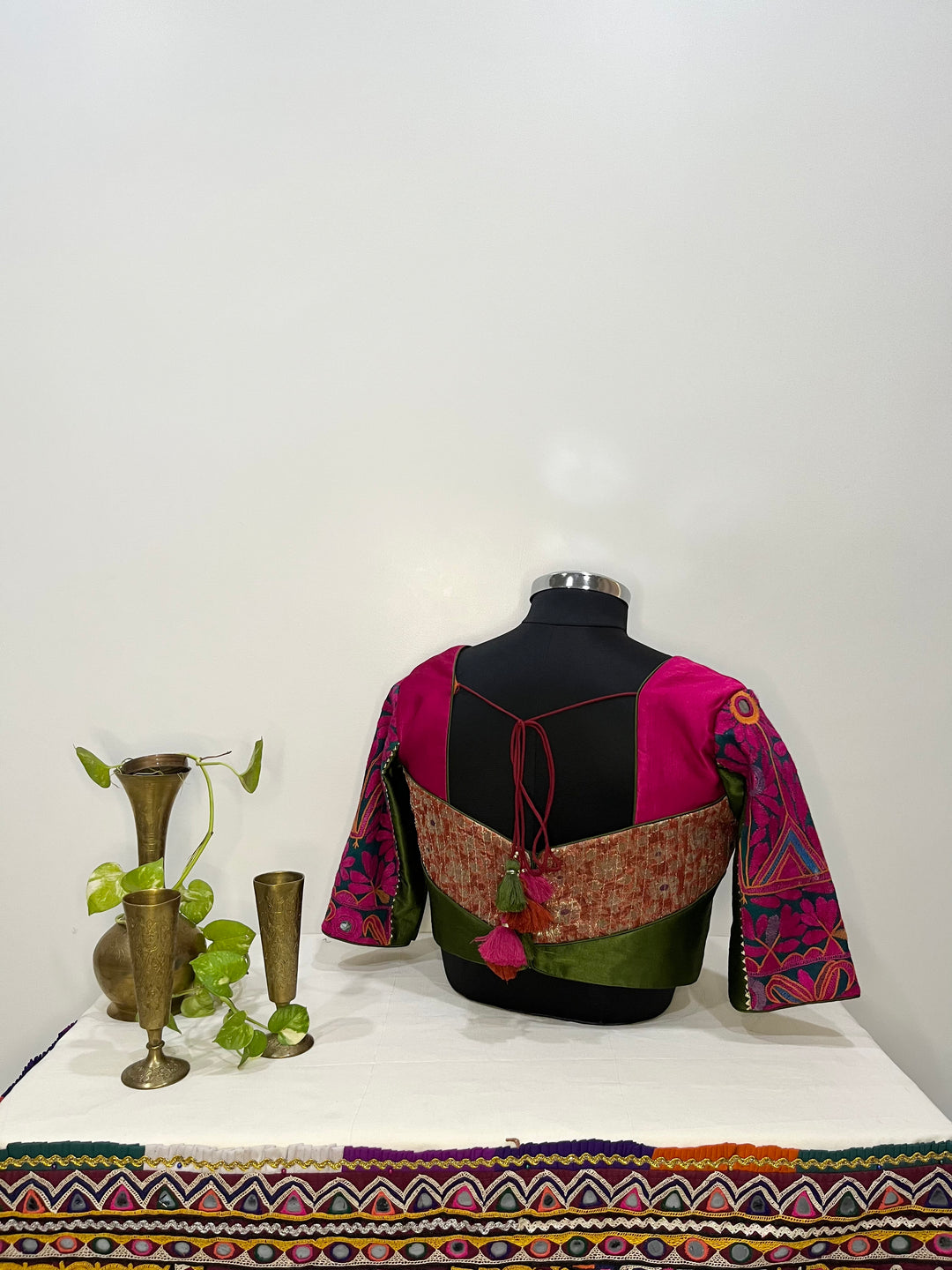 Riwaaz Blouse – Pink & Green