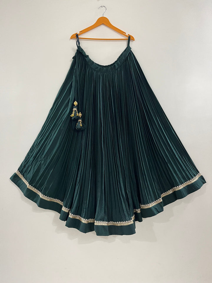 Naira Bottle Green Lehenga