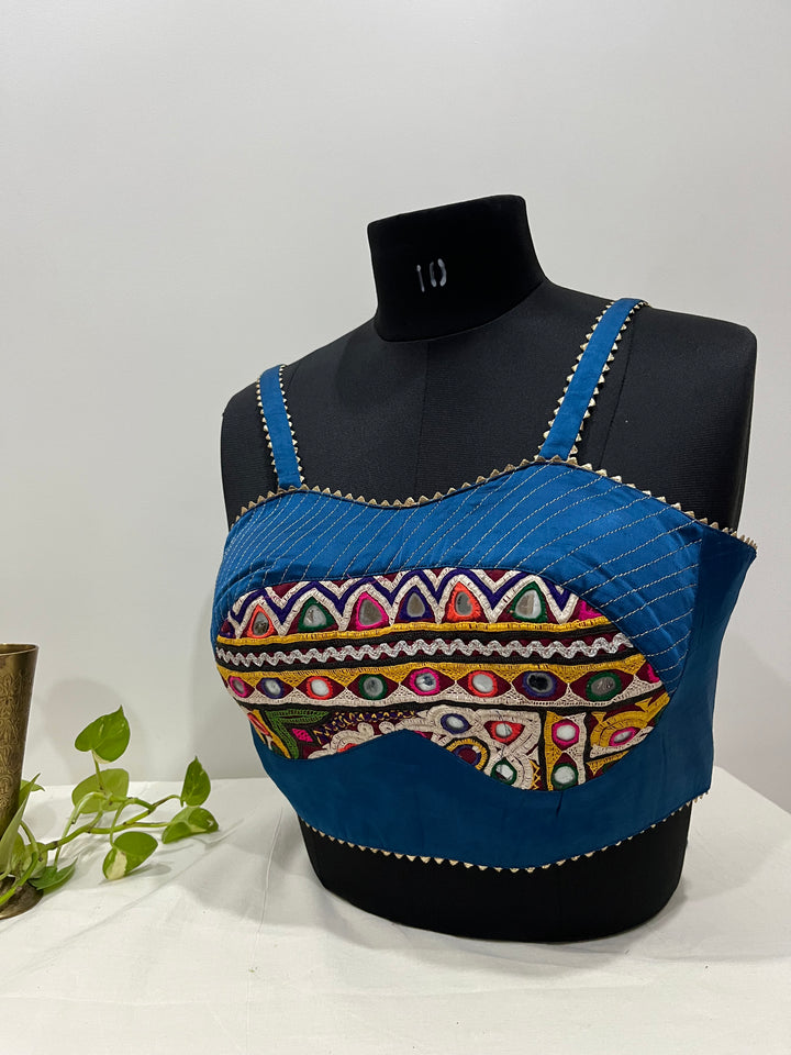 Teal Glow Kasab Blouse