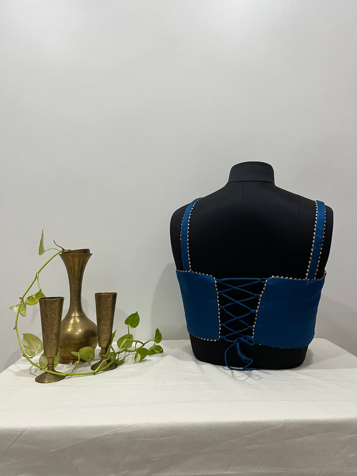 Teal Glow Kasab Blouse