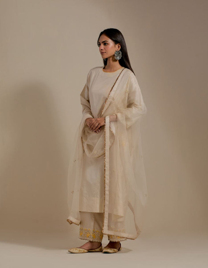 Padma champagne hand embroidered dupatta-2
