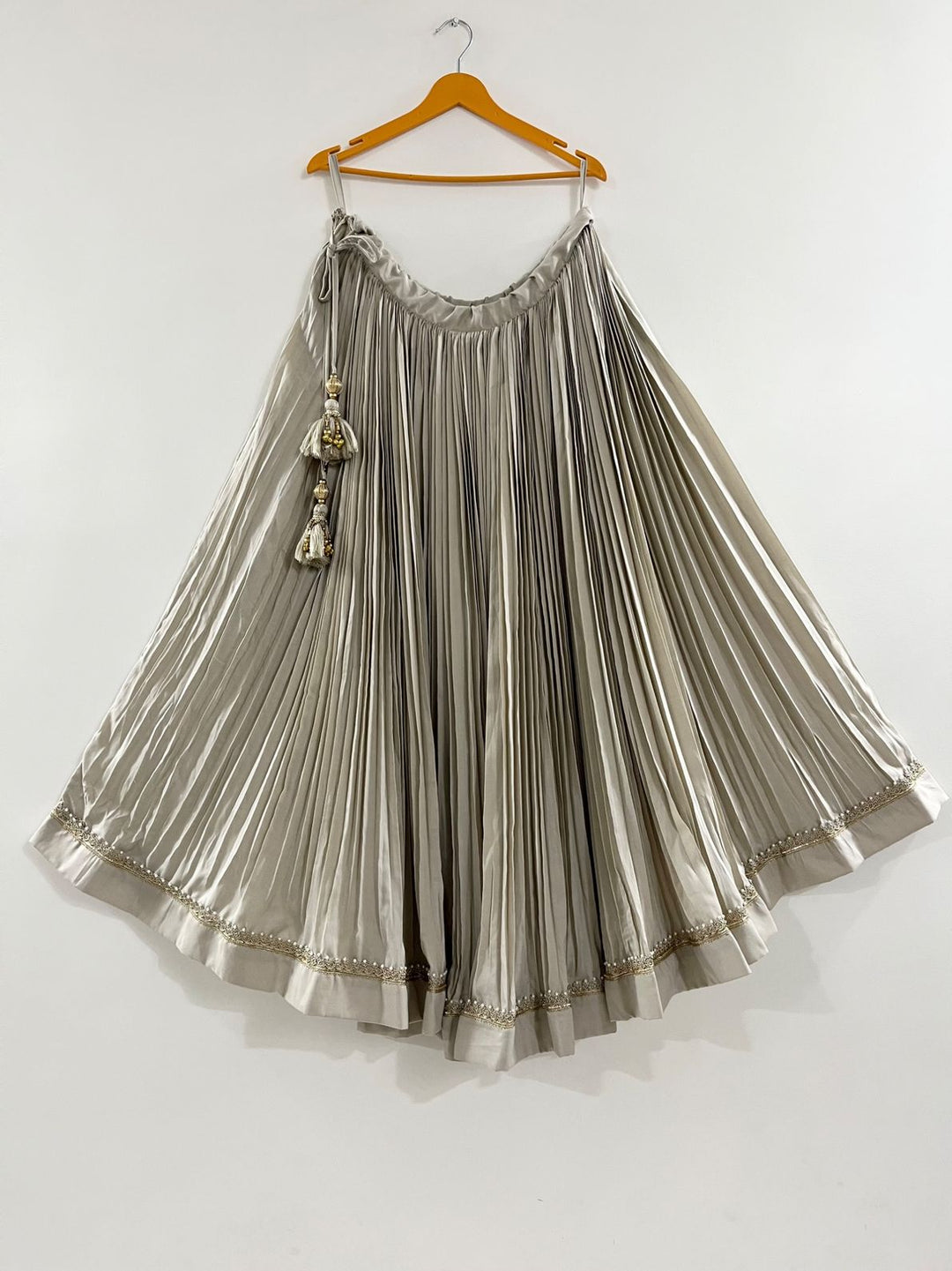 Navratri Pleated Chaniya | Golden Border |Pohi Studio Ahmedabad