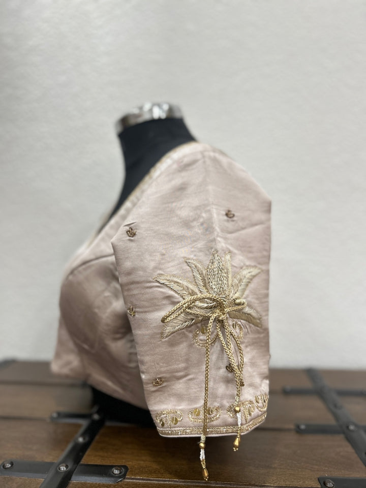 Handcrafted festive blouse with artisan embroidery and refined traditional finish