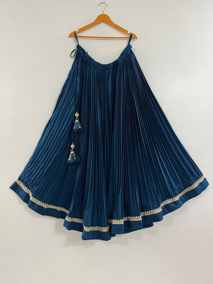 Navratri Pleated Chaniya | Golden Border |Pohi Studio Ahmedabad